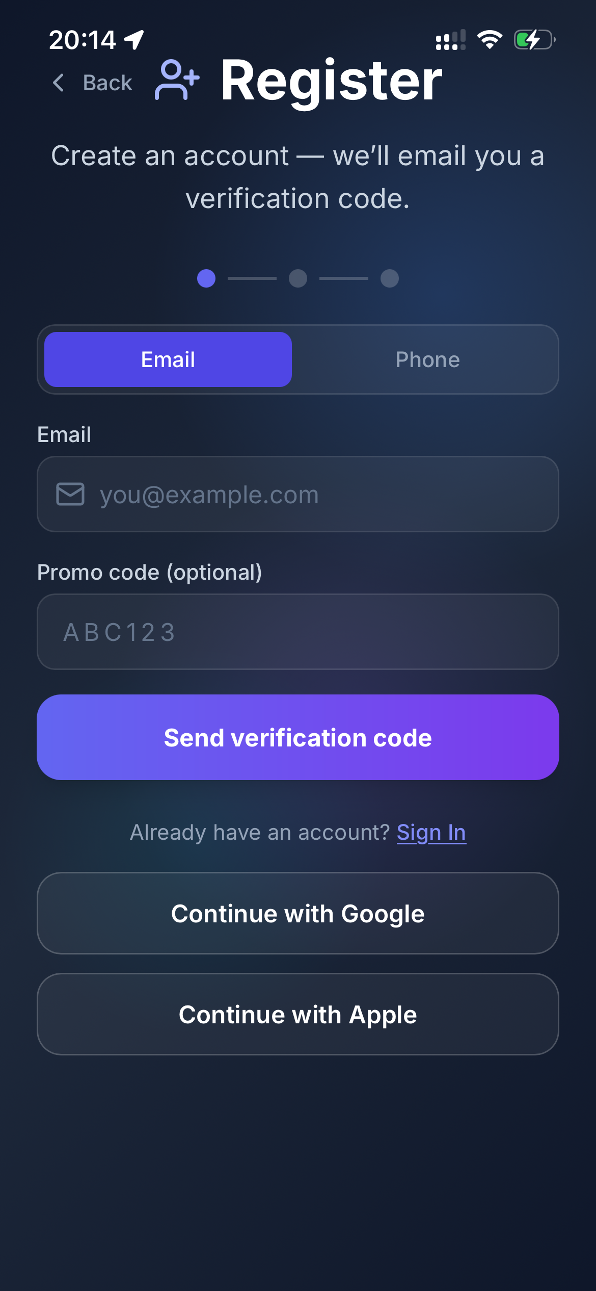 Create an account